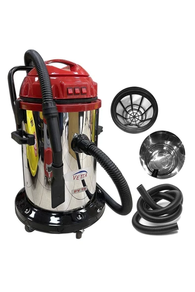VETTA Profesyonel Sanayi Tipi 3 Motorlu Islak Kuru Süpürge Makinası 3600 watt
