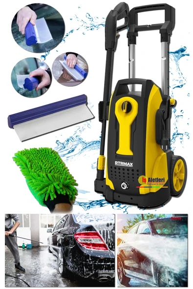 PROXTECH Rtrmax Yüksek Basınçlı Yıkama Makinası 165 Bar + Silikon Çekçek ve Mikrofiber Eldiven