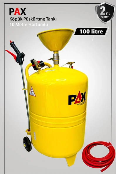 PAX 100 Litre Köpük Tankı Köpük Püskürtme 10 Metre Hortum Tabancalı