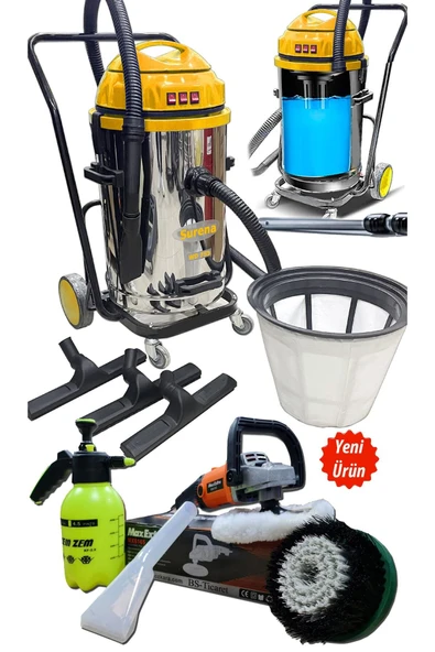 PROXTECH 3 Motorlu Islak Kuru Sanayi Tip Süpürge Ve Koltuk Yıkama Koltuk Fırçalama Makinası Full Set