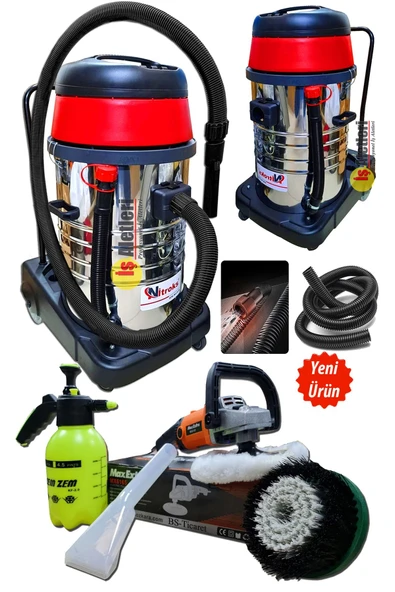 Nitroks Profsyonel 3 Motorlu Yerinde Islak Kuru Su Çekmeli Koltuk Yıkama Makinası Full Sett