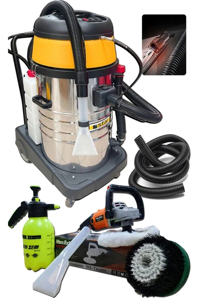 Star Profesyonel Yerinde Koltuk Yıkama Makinası ve Koltuk Fırçalama Makinası Süper Set