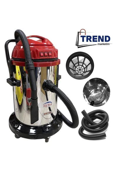 VETTA Profesyonel Sanayi Tipi 3 Motorlu Islak Kuru Süpürge Makinası 3600 watt - 2