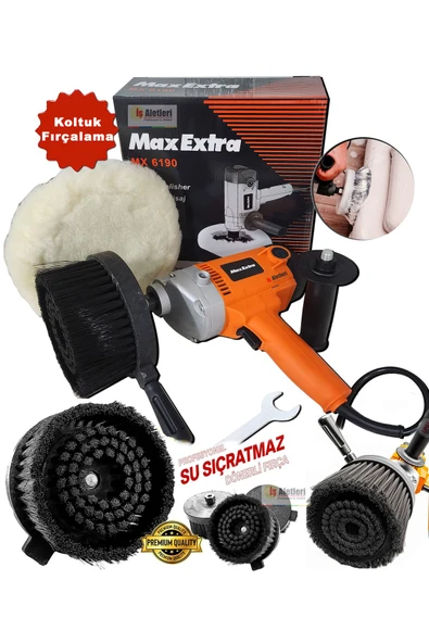 PROXTECH Su Sıçratmaz Fırça Yüksek Mikron Premium Kalite Dikey Koltuk Fırçalama, Koltuk Yıkama Makinası