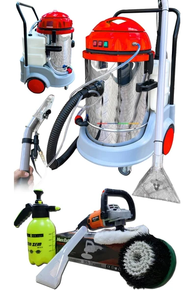 PROXTECH Vetta Profesyonel 2+1 Halı ve Koltuk Yıkama Makinası 5 Bar Su Basıncı Koltuk Fırçalama Seti