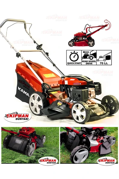 WORKMASTER Kama By Reis UME51 175cc Benzinli Çim Biçme Makinesi 70 Litre 51 Cm