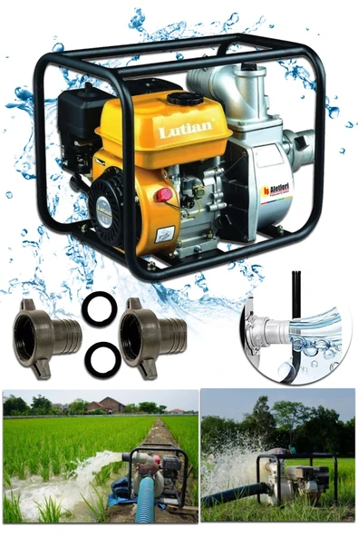 PROXTECH Lutian Bakır Sargılı Yüksek Performans 7 hp Yakıt Tasarruflu 3 Inc Benzinli Su Pompası Su Motoru