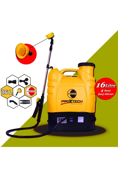 PROXTECH Prox Dakkin 16 Litre Akülü İlaçlama Makinası Dezenfekte Makinası Haşere İlaçlama Makinası - 2