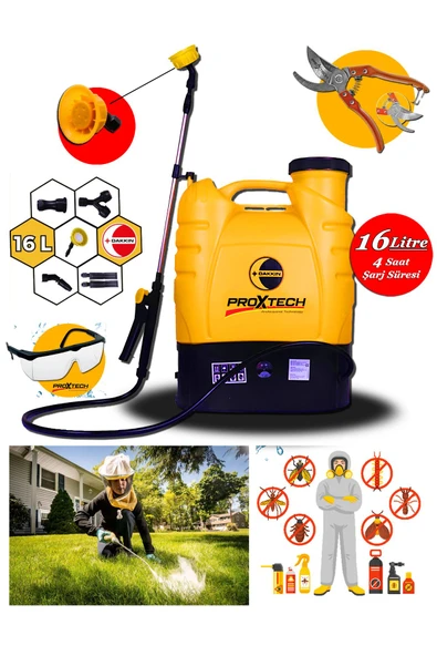 PROXTECH Prox Dakkin 16 Litre Akülü İlaçlama Makinası Dezenfekte Makinası Haşere İlaçlama Makinası
