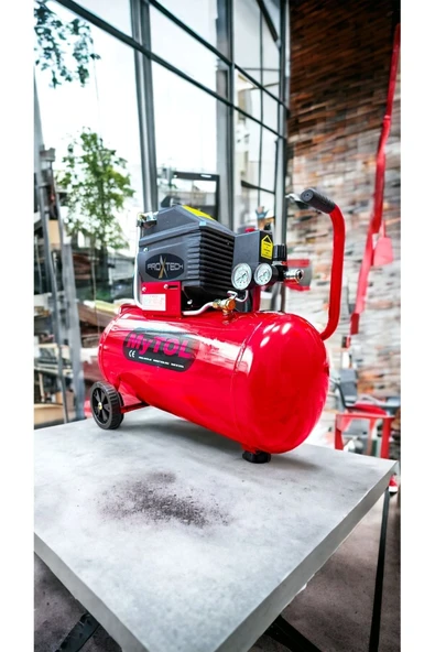 PROXTECH En Çok Tercih Edilen 2HP 50 Litre 8Bar Hava Kompresörü Boya Tabancası ,15Mt Spiral Hortum Boya Set - 6