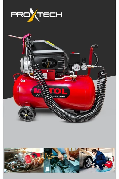 PROXTECH EnÇok Tercih edilen 2HP 50 Lt Full PaketHava Kompresörü Boya,Lastik,Mazot Temizleme 5PCS Havalı Kit - 2