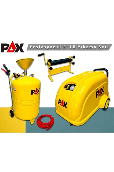 PAX Bıgworker 3'lü Set 200 Bar Yıkama 100 Litre Köpük Tankı Ve Bez Sıkma Merdanesi Seti