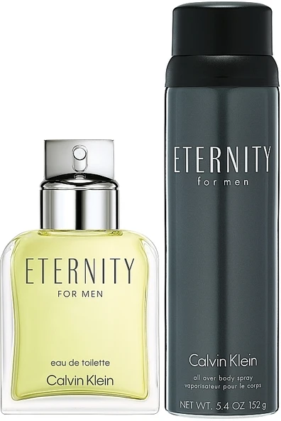 C.K ETERNITY MEN 100ml EDT + DEOSPREY 150ML SET - Resim 3