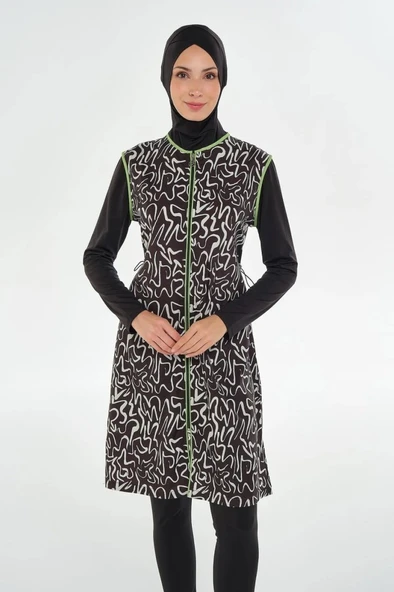 Maresiva 252305 Helen Siyah Tam Boy Tasarım Tesettür Mayo - 2