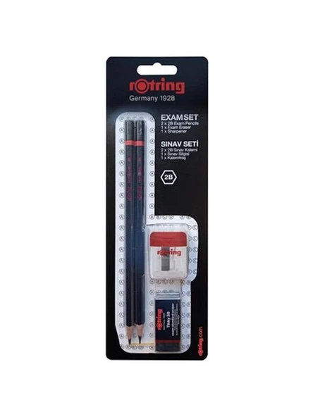 Rotring 2'li 2B Sınav Kalemi Silgi Kalemtraş Sınav Seti