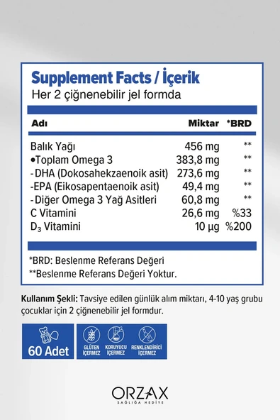 Ocean Gummies Omega-3 Kids 60 Adet Çiğnenebilir Jel Form - Resim 2