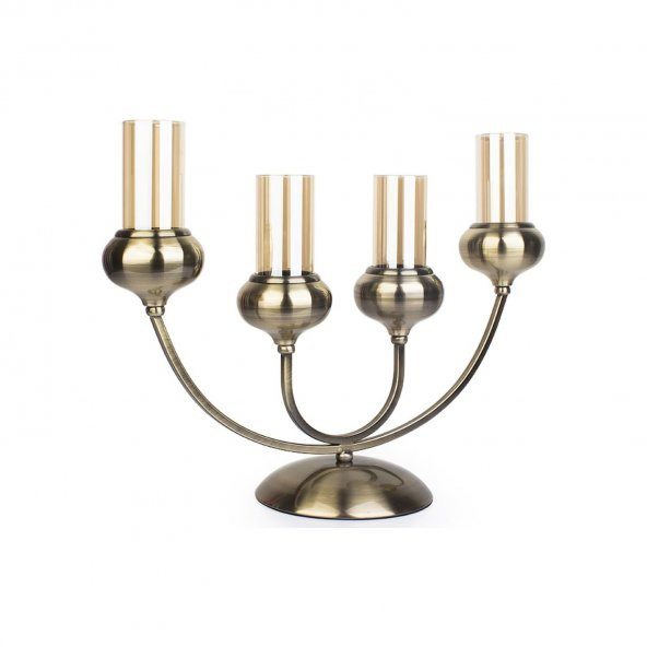 Acar Vilza 4lü Oval Cam Şamdan - 44 cm - TYU-009454/8