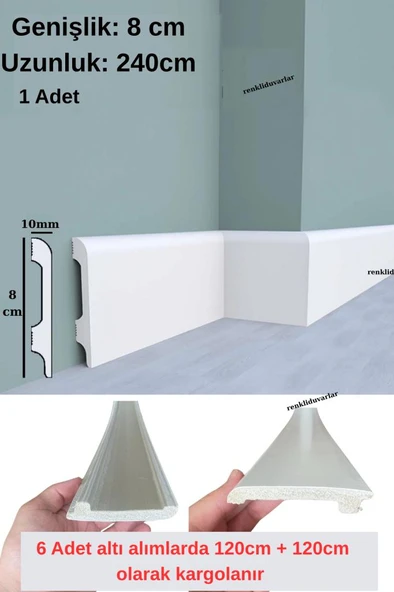 8cmx240cm Munut PVC Süpürgelik Suya Neme Dayanıklı PVC Parke Seramik Salon Mutfak Süpürgeliği ürün görseli