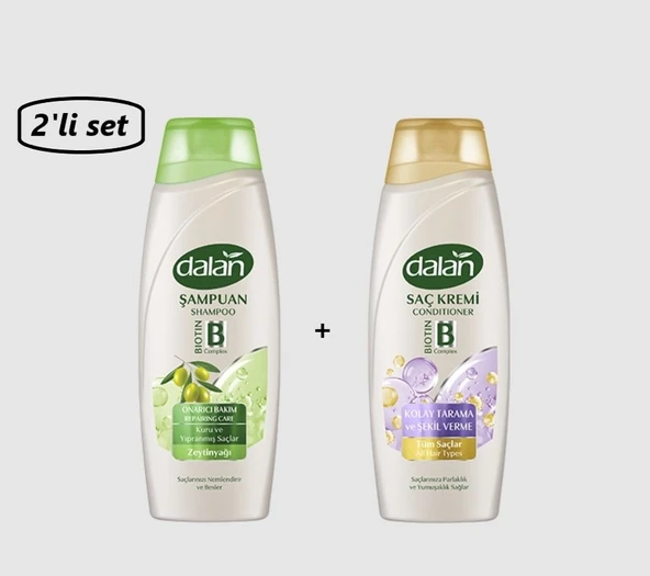 Dalan Zeytinyağlı Şampuan 450 ml - Dalan Kolay Tarama Saç Kremi 2'li Set