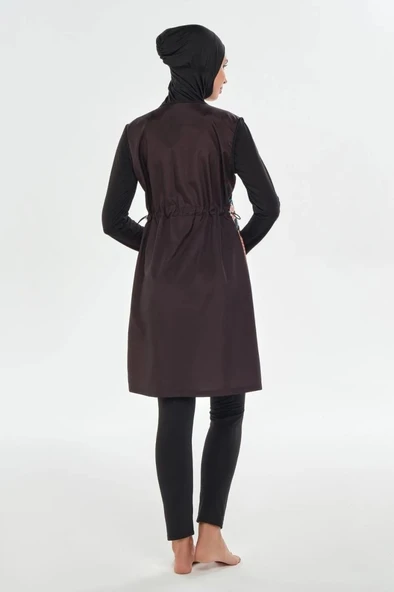 Maresiva 252302 Nina Siyah Tam Boy Tasarım Tesettür Mayo - Resim 4