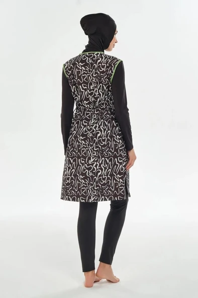 Maresiva 252305 Helen Siyah Tam Boy Tasarım Tesettür Mayo - 7