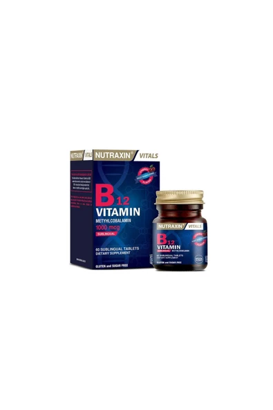 B12 Vitamini 1000mcg Kiraz Aromalı Takviye Edici Gıda 60 Dil Altı Tablet