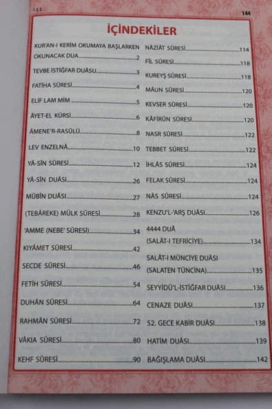 Hediyelik 10 Adet Geniş İçerik Yasini Şerif Pembe Renk Okunuşlu ve Mealli 144 shf. Orta Boy(17x24cm) - 7
