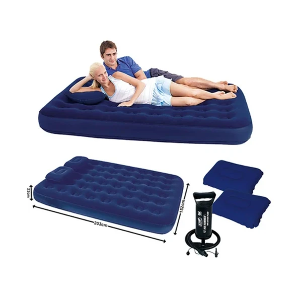 Bestway 67374 Çift Kişilik Şişme Yatak Seti 203cm X 152 X 22cm + Pompa - 2