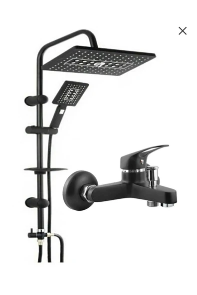 On2 Armatür Lüx Siyah Tepe Robot Duş Seti | Modern Ve Şık Tasarım ürün görseli