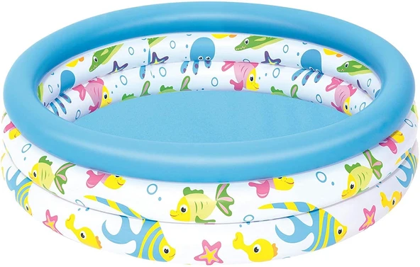Bestway 3 Boğumlu Desenli Şişme Havuz 102 cm x 25 cm KZL-BW51008 (GKO: 7528)