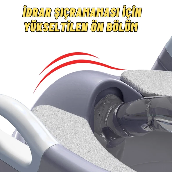 Çocuk Merdivenli Klozet Adaptörü Yükseklik Ayarlı Pratik Tuvalet Eğitici Klozet Oturak Gri - 7