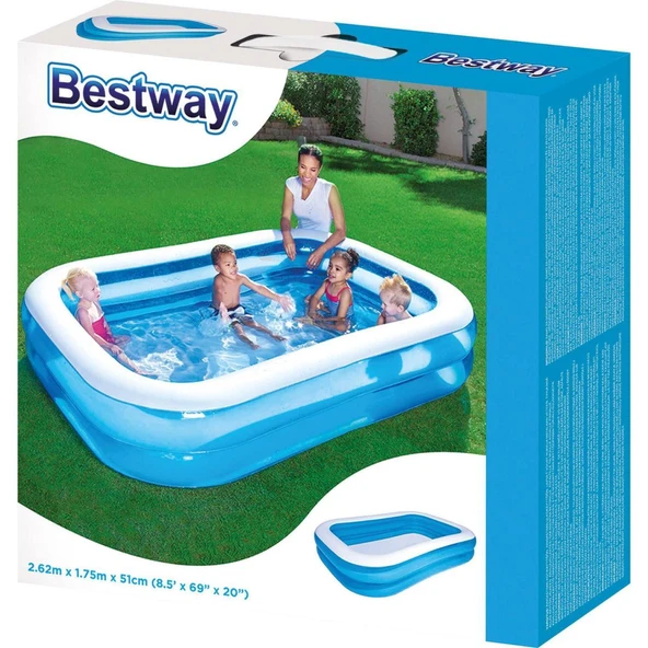 Bestway Mega Boy Dikdörtgen Şişme Havuz 262 x 175 x 51 cm KZL-BW54006 (GKO: 7539)
