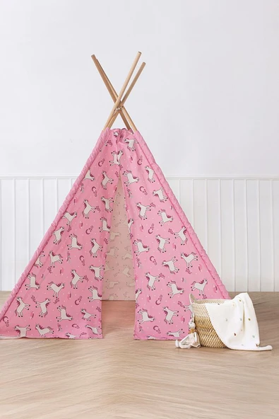 Çocuk Oyun Çadırı Ahşap Direkli Geniş Oyun Evi 150x150x200 cm - 2