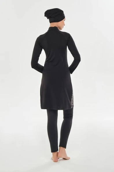 Maresiva 252108 Nature Siyah Tam Boy Tasarım Tesettür Mayo - 3