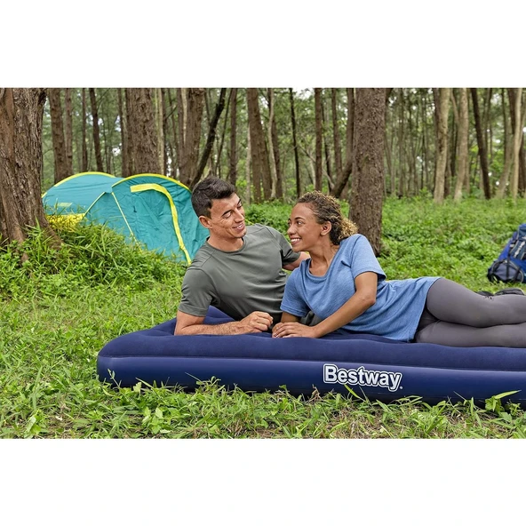 Bestway 67002 Çift Kişilik Flok Şişme Kamp Yatağı 191cm X 137cm X 22cm - 3