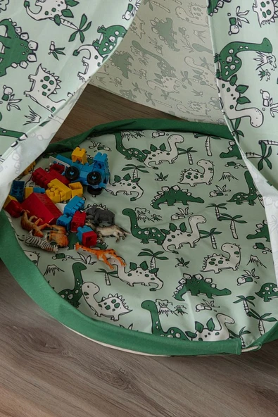 Çocuk Oyun Çadırı Ahşap Direkli Geniş Oyun Evi 150x150x200 cm - 12