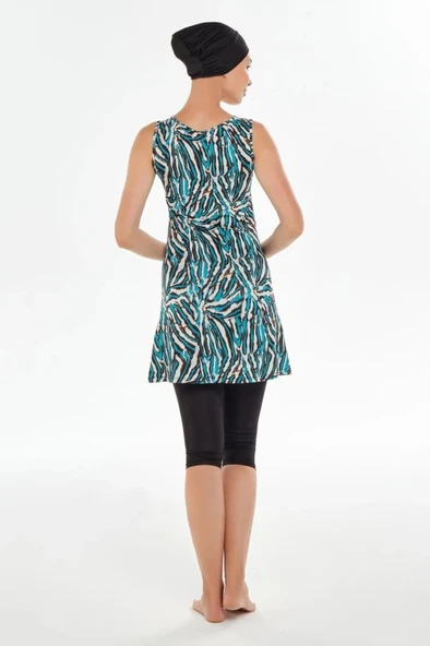 Maresiva 252607  Royal Siyah Japone Kol Tasarım Yarı Kapalı  Mayo - Resim 5