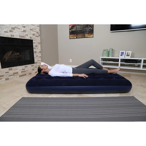 Bestway 67002 Çift Kişilik Flok Şişme Kamp Yatağı 191cm X 137cm X 22cm - 5