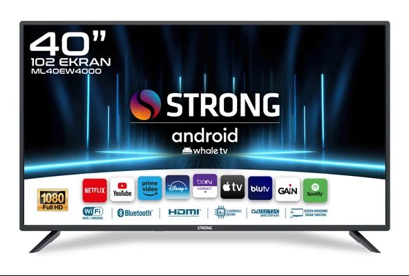 STRONG ML40EW4000 40’’ 102cm Ekran Full HD Uydu Whale TV  Smart LED