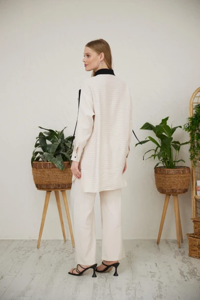 ÇİZGİ GARNİLİ PAMUKLU TAKIM - 3