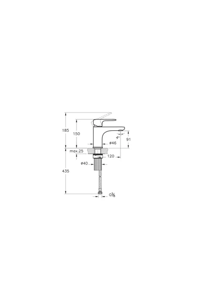 Artema Root Round A42705 Lavabo Bataryası, Krom - 4