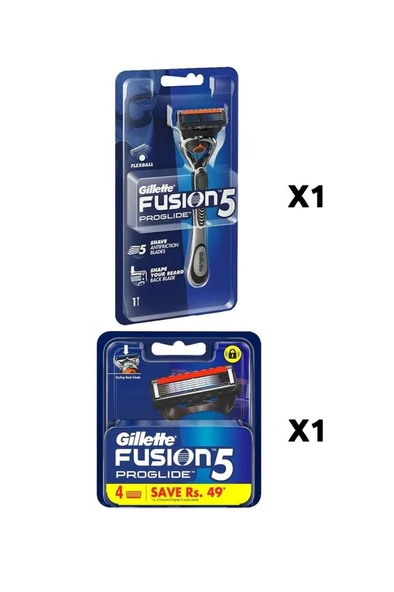 Gillette Fusion5 Proglide Yedek 4'lü Bıcak Fusion5 Proglide Flexball 1up Makine Babalar Günü Özel