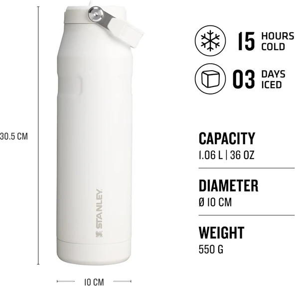 Stanley The IceFlow Bottle Flip Straw 2.0 1.06 L - (36OZ) Frost - 4