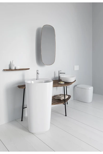 Vitra Plural 7812B401-0016 Üçgen Alçak Çanak Lavabo, Clean, 47 Cm, Mat Beyaz - 3