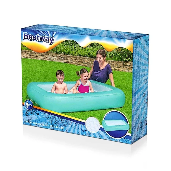 Bestway Şişme Tabanlı Dikdörtgen Havuz Yeşil 165X104X25 cm (BW51115)