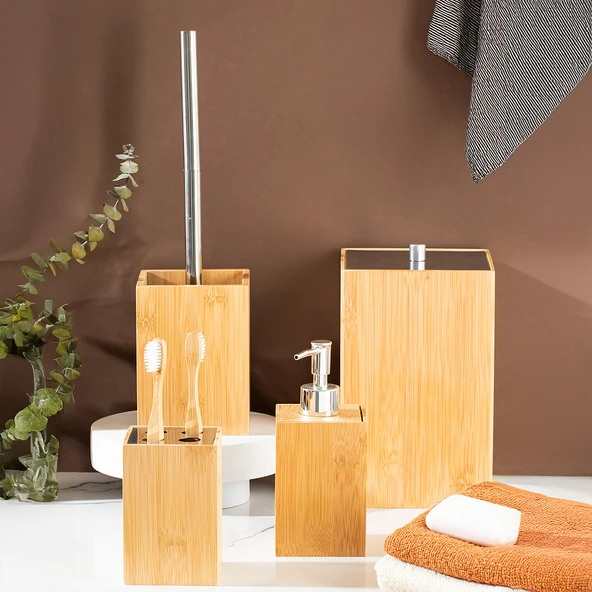 Perotti 15701 Bamboo 4'Lü Kovalı Banyo Seti - 2