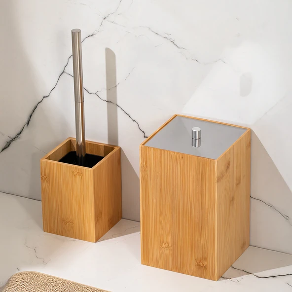 Perotti 15701 Bamboo 4'Lü Kovalı Banyo Seti - 3