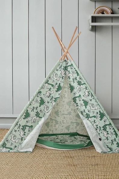 Çocuk Oyun Çadırı Ahşap Direkli Geniş Oyun Evi 150x150x200 cm - 11