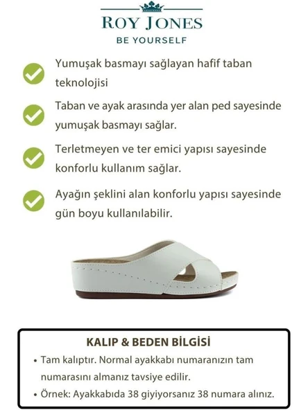 ROY JONES 1802 BEYAZ COMFORT CASUAL ANATOMİK RAHAT KALIP TERLİK - 5