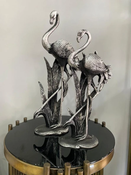 Flamingo Biblo 2 li Dekoratif Yapraklı Heykel Obje ürün görseli 1